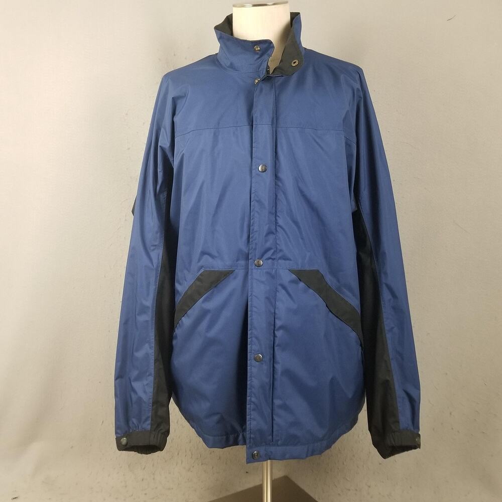FootJoy DryJoys Golf Jacket Mens XL Blue Black Waterproof Rain Windbreaker
